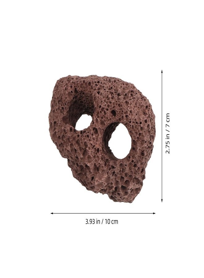 MERRYHAPY Aquarium Volcanic Rock Ornaments 6-Piece Set - Lava Rocks for Fish Tank Landscaping and Aquatic Plant Fixing - Decorative Volcanic Lava Stones with Dual Holes for Fish and Shrimp Shelter - Image 2